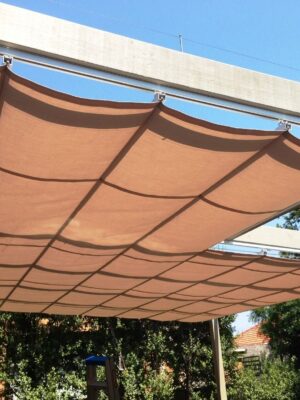 Pleated Patio Awning on Tracks