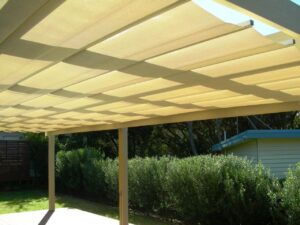 Pleated Patio Awning on Tracks