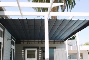 Pleated Patio Awning on Tracks