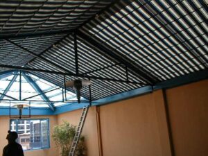 Pleated Patio Awning on Tracks