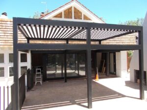 Pleated Patio Awning on Tracks