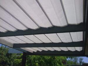 Pleated Patio Awning on Tracks