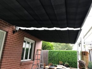 Pleated Patio Awning on Tracks
