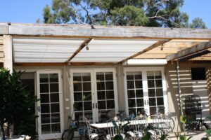 Pleated Patio Awning on Tracks