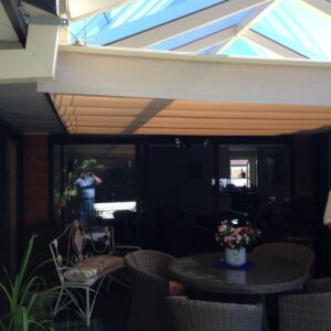 Pleated Patio Awning on Tracks
