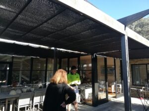 Pleated Patio Awning on Tracks
