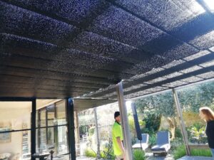 Pleated Patio Awning on Tracks