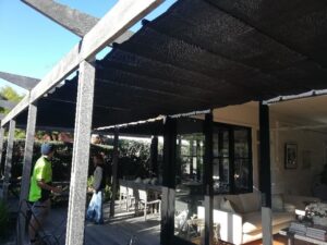 Pleated Patio Awning on Tracks