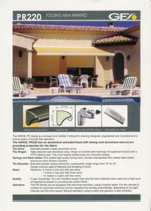 Harol PR210-PR220 Classic Folding arm awning