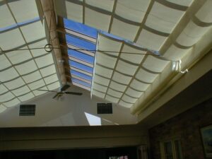 Pleated Patio Awning on Tracks
